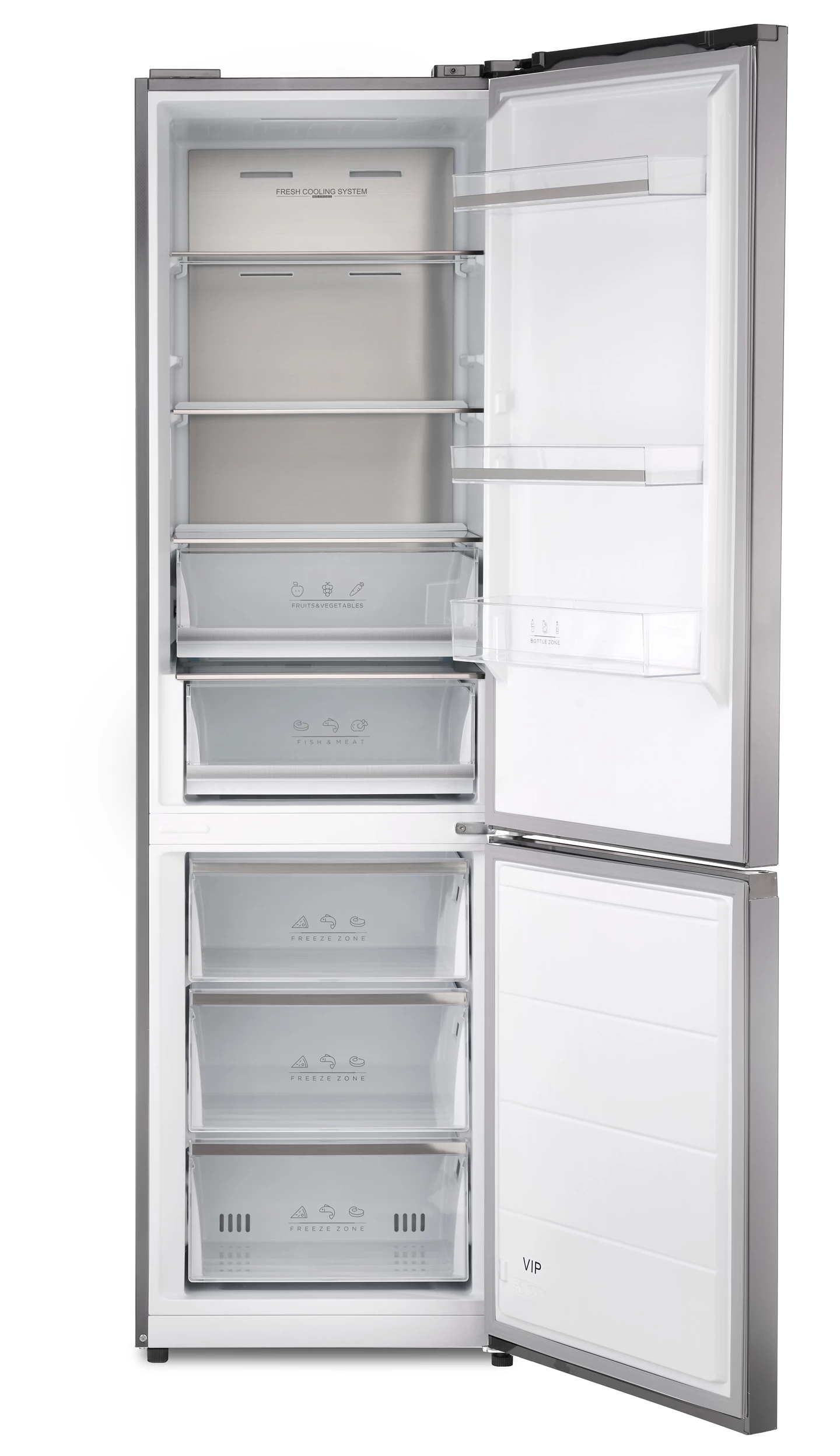 Frigorifero combinato 378 L, Inox