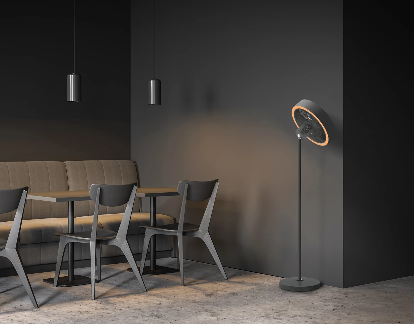 Standventilator mit Licht Ambiance