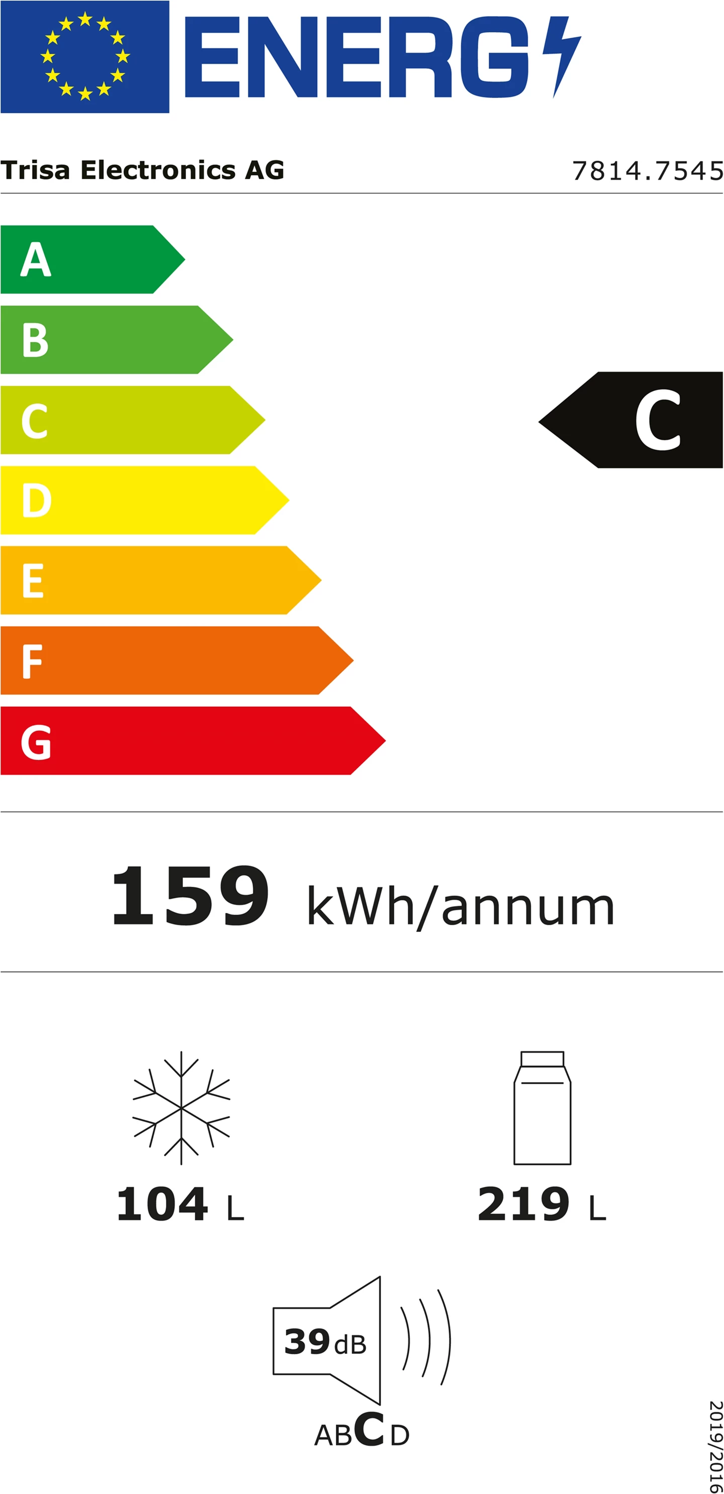 Réfrigérateur combiné 323 L, Inox