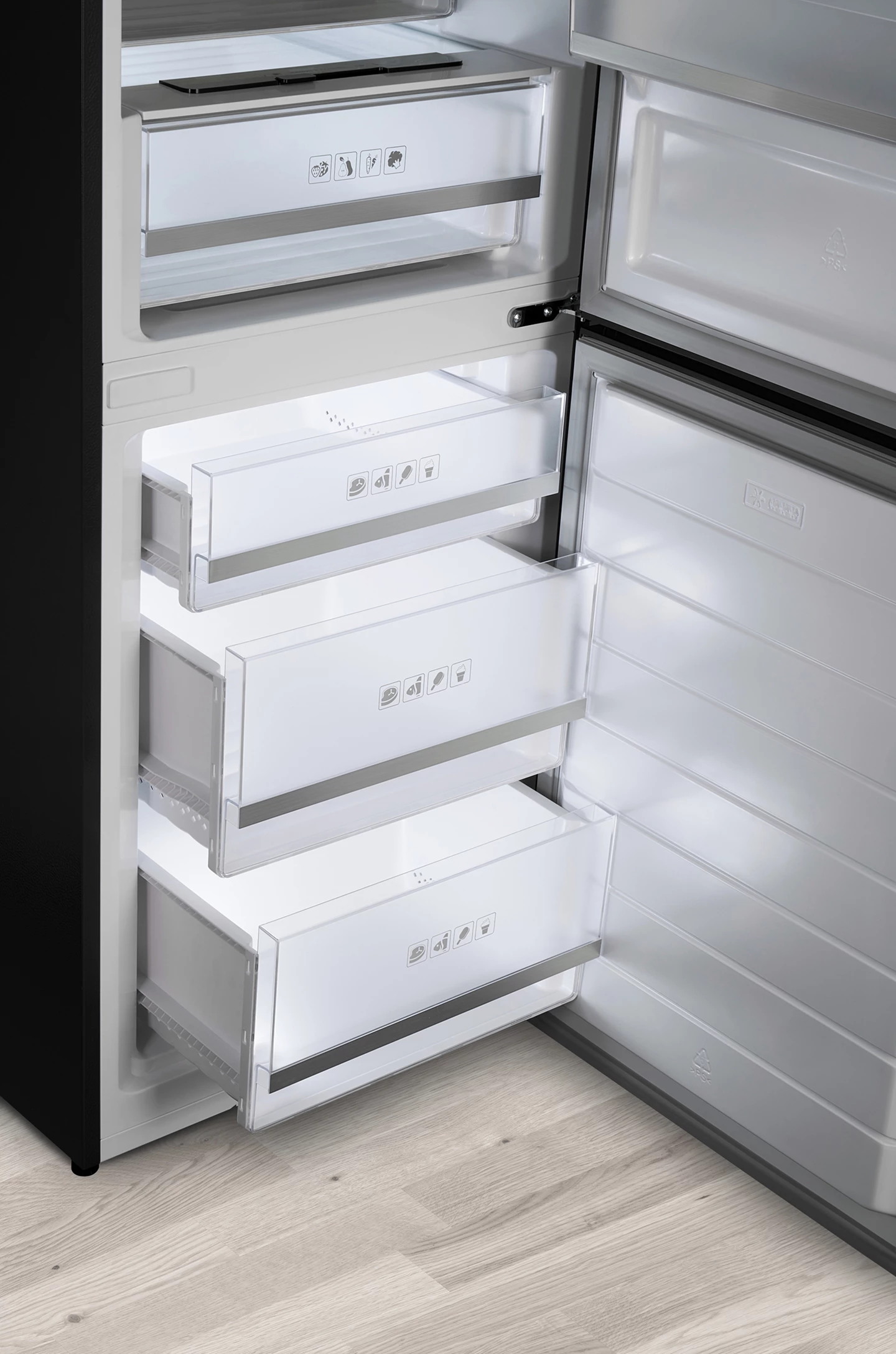 Combi Fridge 377 L, Inox