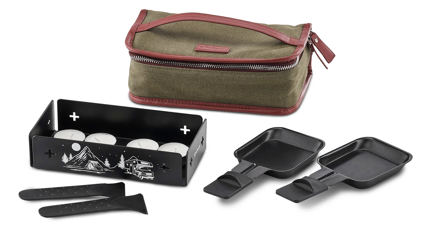 Kerzen-Raclette mit Tasche Explorer's Pack