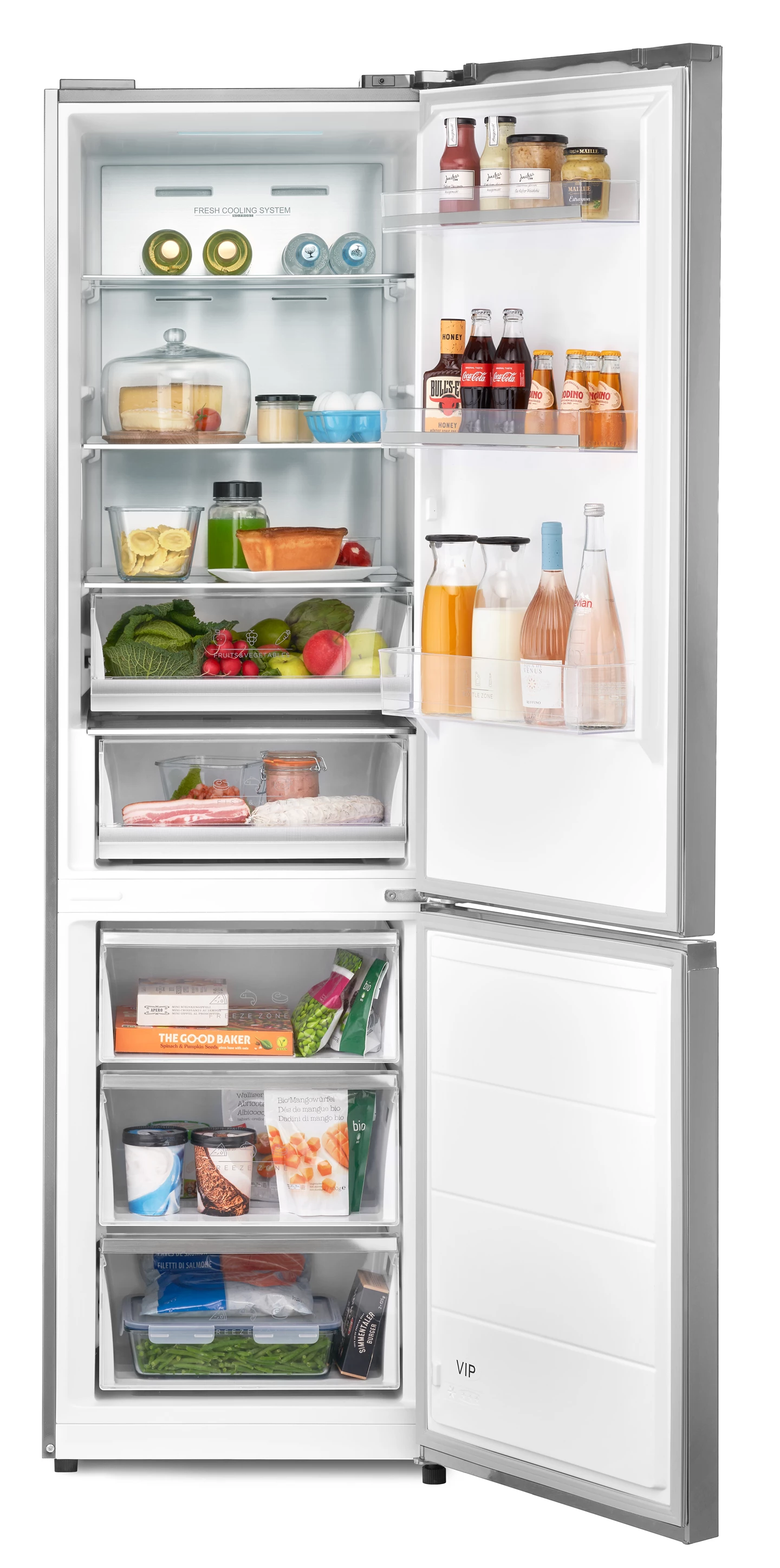 Frigorifero combinato 378 L, Inox