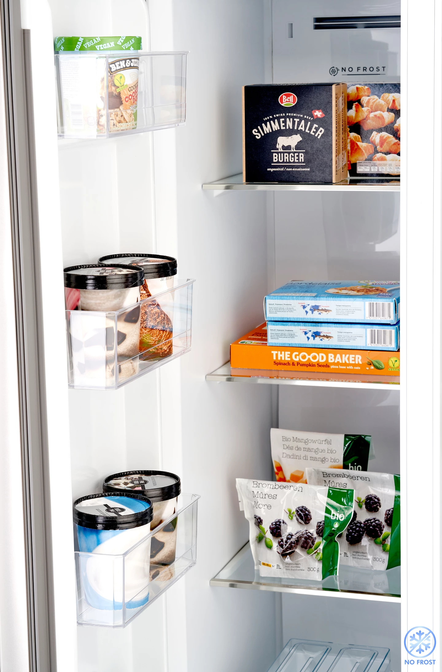 Side-by-Side fridge 592 L, Inox