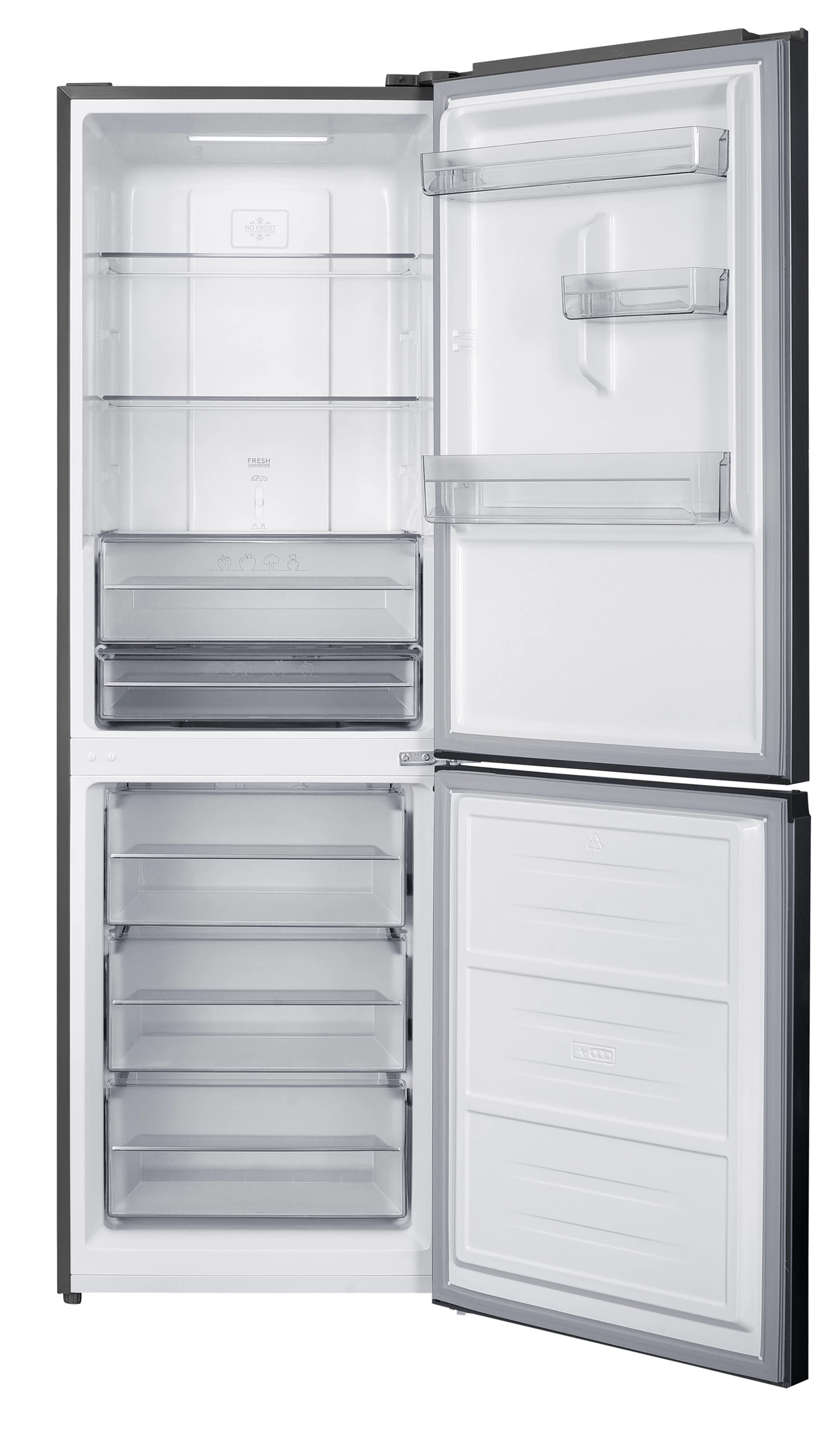 Kombi Kühlschrank 323 L, Edelstahl