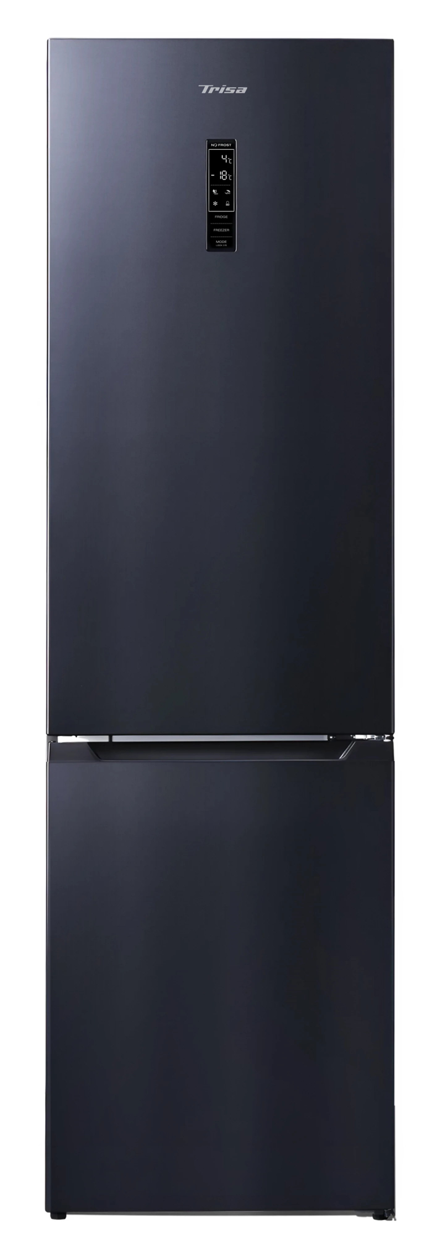 Kombi Kühlschrank 377 L, Schwarz Edelstahl